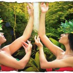 waterfall hula girls